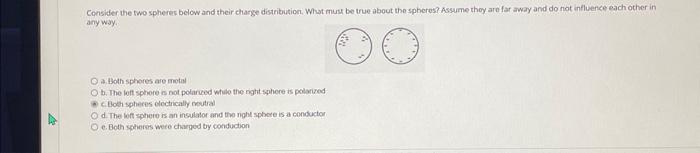 Solved Consider the two spheres below and their charge | Chegg.com