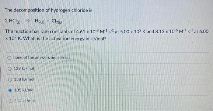 Decomposition Of Hcl , Rate of Reaction of Sodium Thiosulfate and ...
