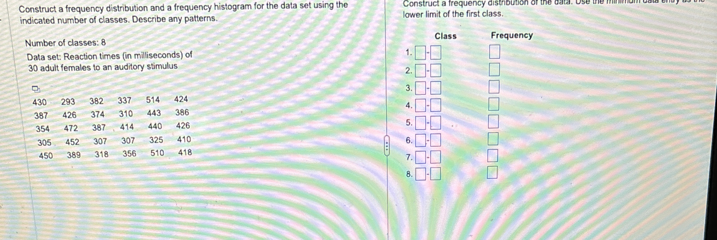 Solved Construct a frequency distribution and a frequency | Chegg.com