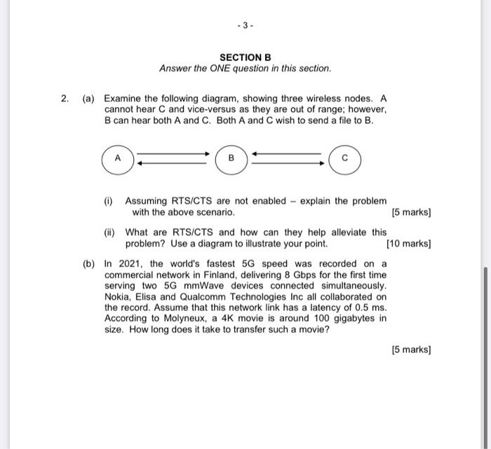 Solved SECTION B Answer The ONE Question In This Section. 2. | Chegg.com