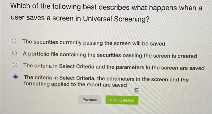 Solved Which of the following best describes what happens | Chegg.com