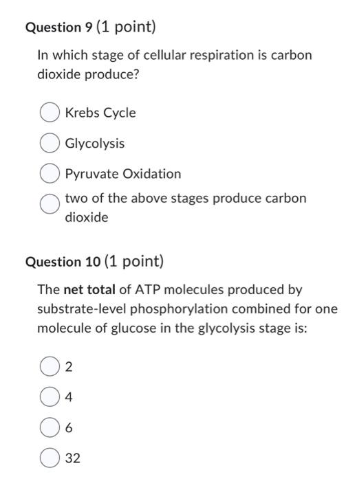 Solved In which stage of cellular respiration is carbon | Chegg.com