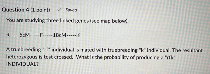 Solved You Are Studying Three Linked Genes (see Map Below). | Chegg.com