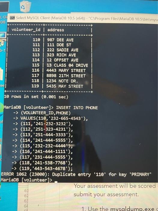 Solved New IT student I'm stuck on a insert command for my | Chegg.com