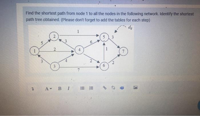 Solved Find the shortest path from node 1 to all the nodes | Chegg.com