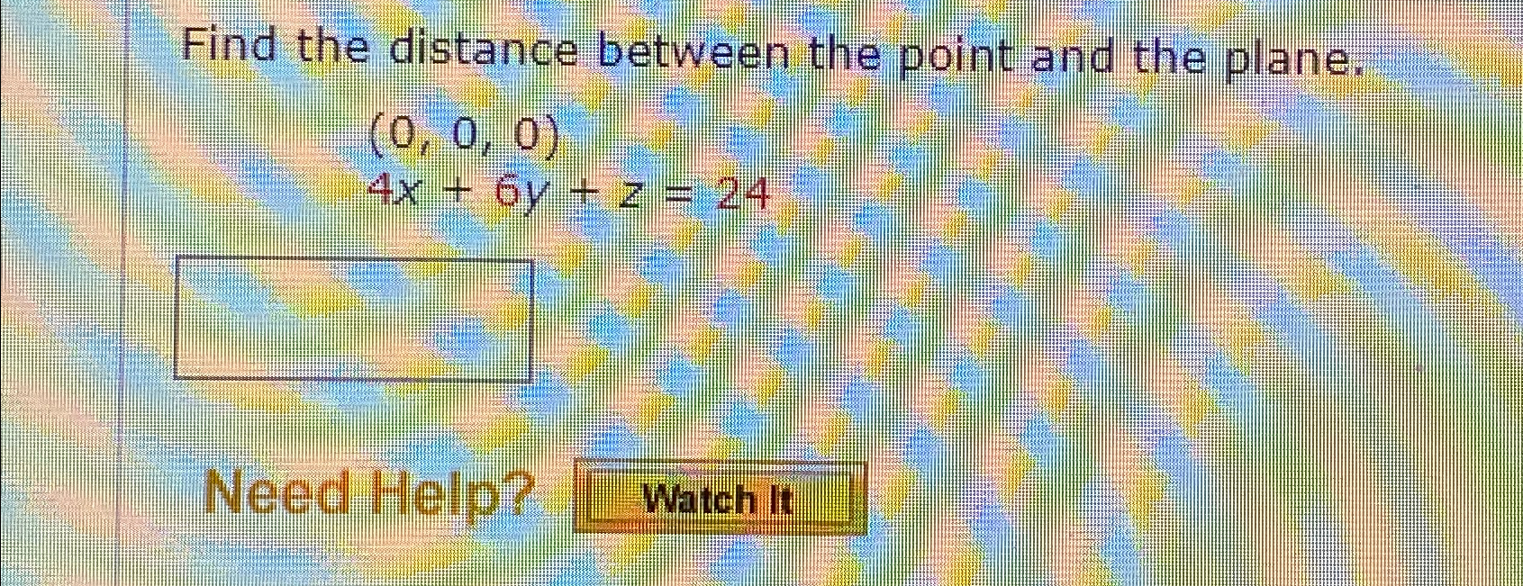 Solved Find the distance between the point and the | Chegg.com