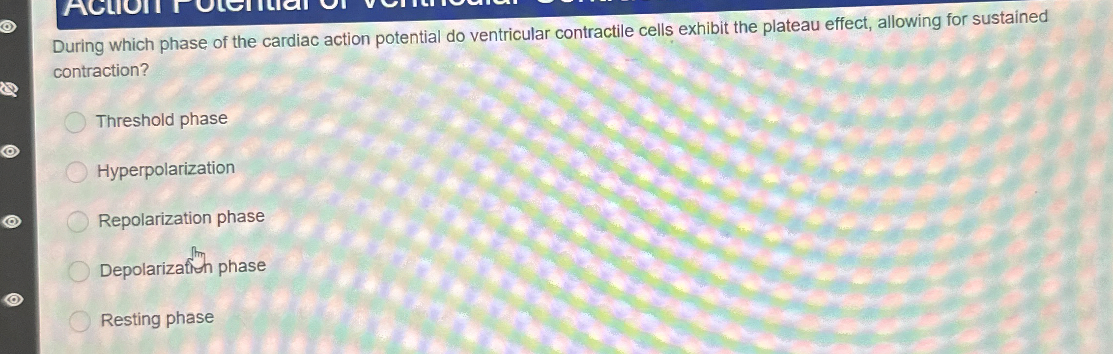 Solved During which phase of the cardiac action potential do | Chegg.com