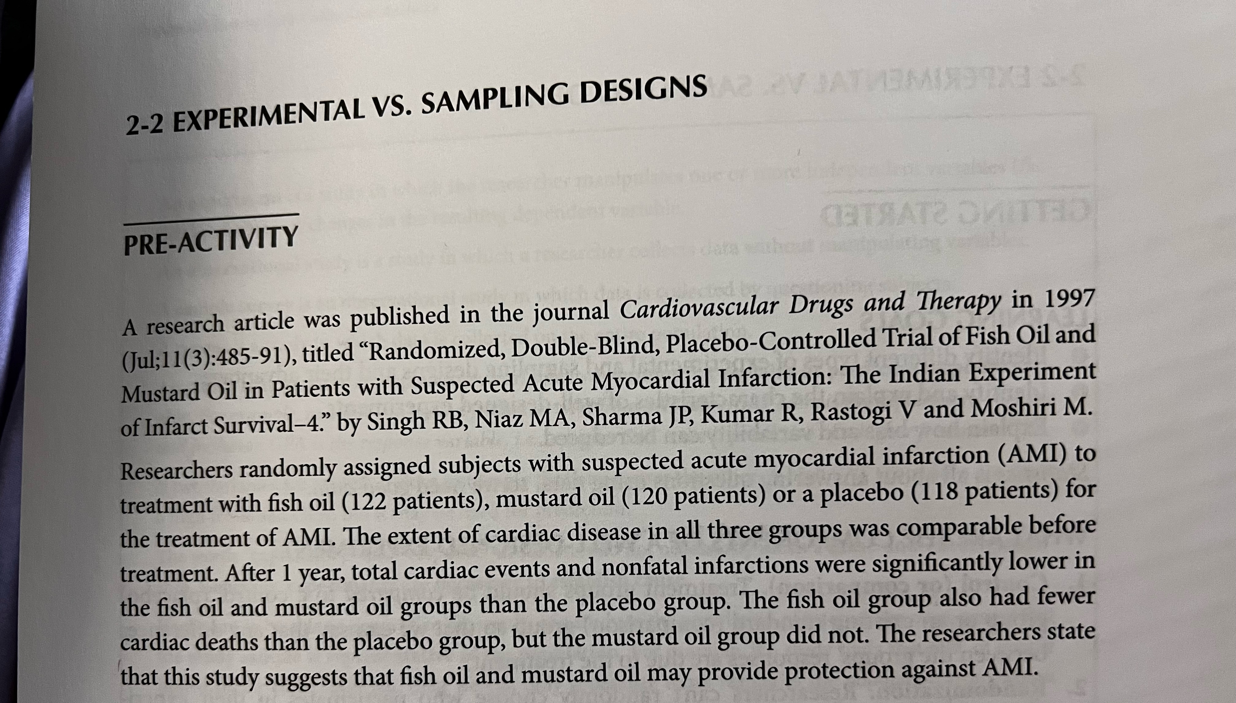 Solved 2-2 ﻿Experimental vs. ﻿Sampling Designs: | Chegg.com