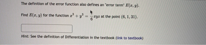 Solved:-The-Definition-Of-The-Error-Function-Also-Defines-...