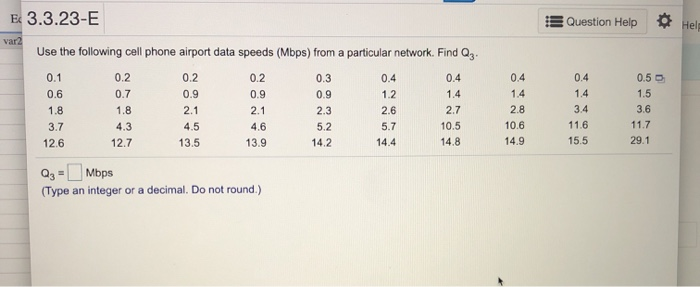 Solved E 3.3.23-E Question Help Help var2 Use the following | Chegg.com