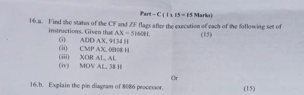 Solved Part-C(x 15 = 15 Marks) 16.a. Find the status of the