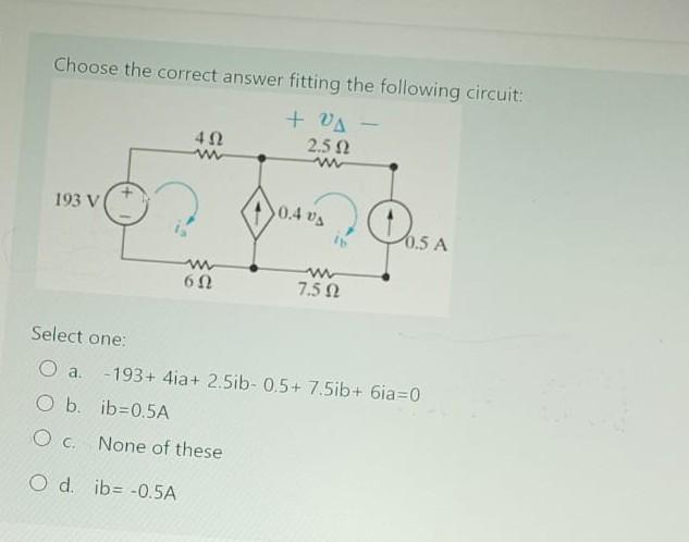 Solved Choose the correct answer fitting the following | Chegg.com