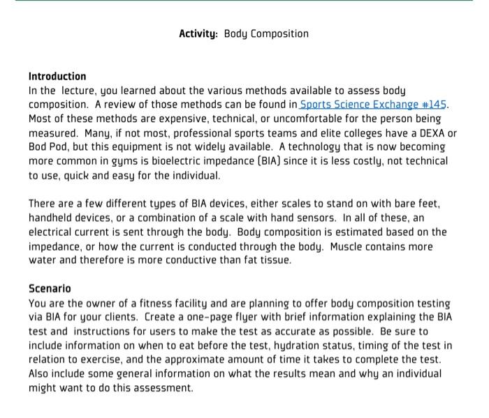 Body Composition Tests, Definition, Purpose, Description, Precautions