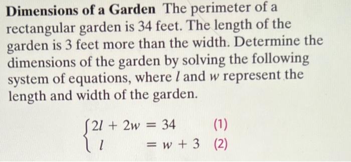 how to find dimensions of rectangular garden