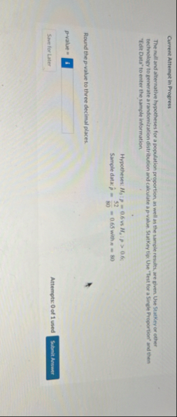 Solved Current Attempt in ProgressThe null and alternative | Chegg.com