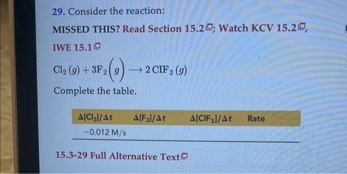 Solved 27. For the reaction 2 A(g)+B(g)→3C(g), MISSED THIS? | Chegg.com