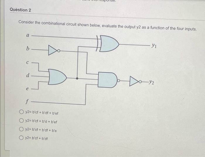 Solved Question 2 Consider The Combinational Circuit Shown | Chegg.com