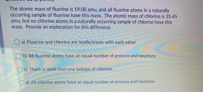 Fluorine atomic mass kg