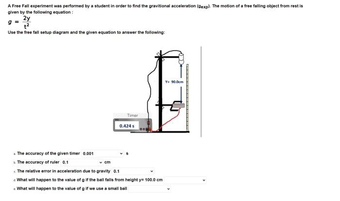 experiment free fall motion matriculation