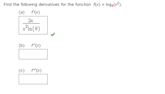 Solved Find The Following Derivatives For The Function 9796