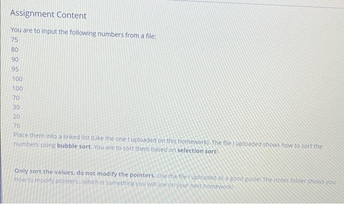 Solved Assignment Content You are to input the following | Chegg.com