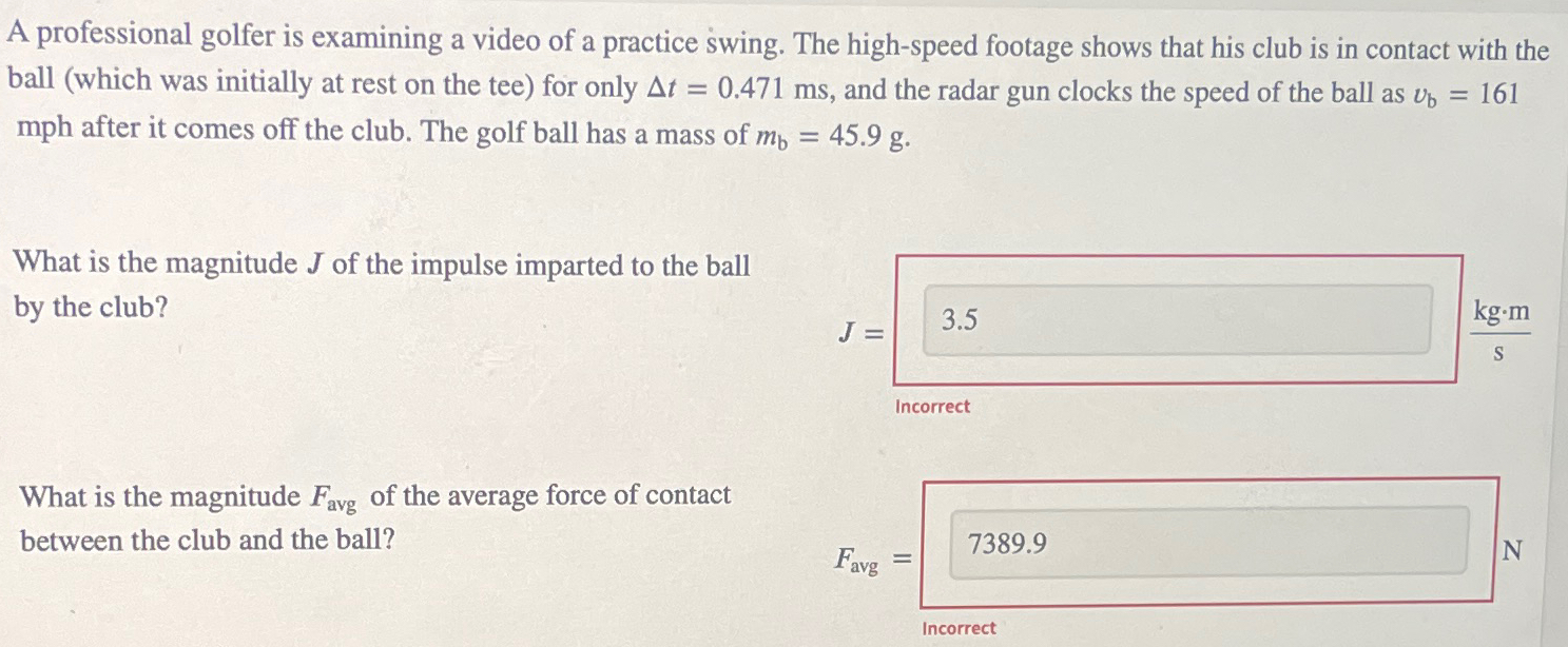 Solved A professional golfer is examining a video of a | Chegg.com