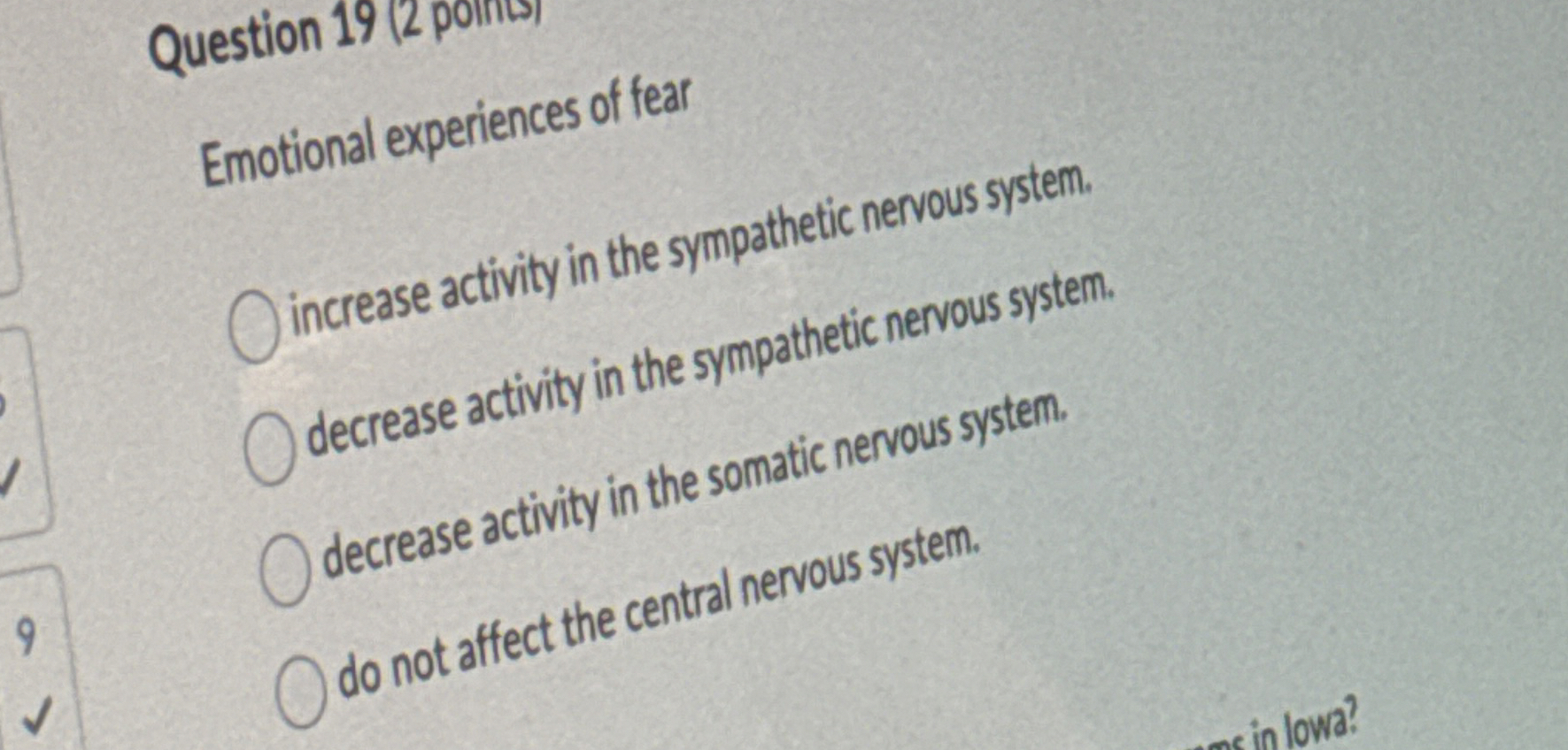Solved Question 19 (2 ﻿pointos)Emotional experiences of | Chegg.com