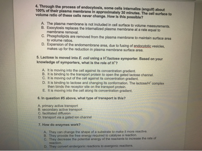 Solved 4 Through The Process Of Endocytosis Some Cells Chegg Com