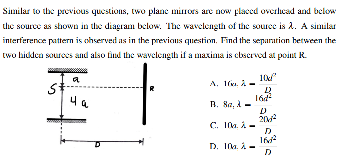 Solved Similar to the previous questions, two plane mirrors | Chegg.com