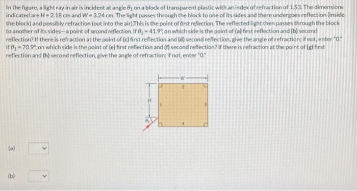 Solved In the figure, a light ray in air is incident at | Chegg.com