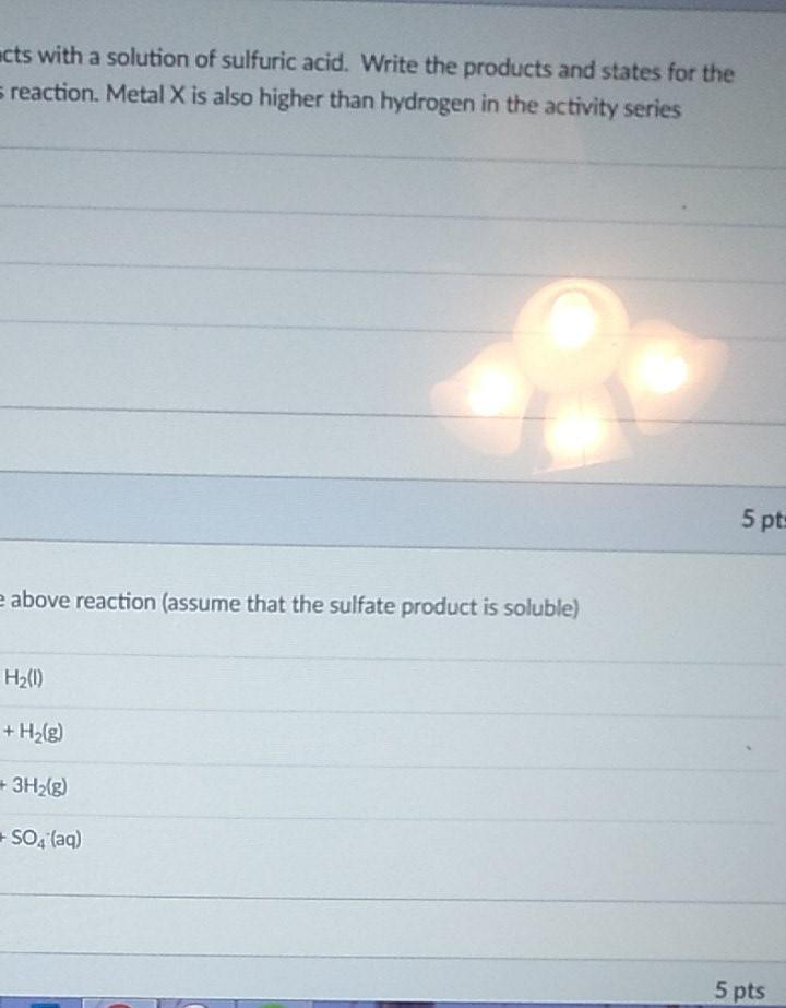 Solved acts with a solution of sulfuric acid. Write the | Chegg.com