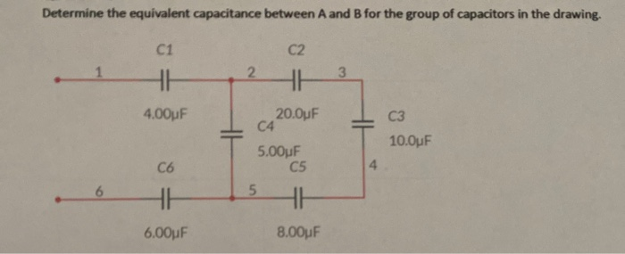 Solved Determine The Equivalent Capacitance Between A And B | Chegg.com