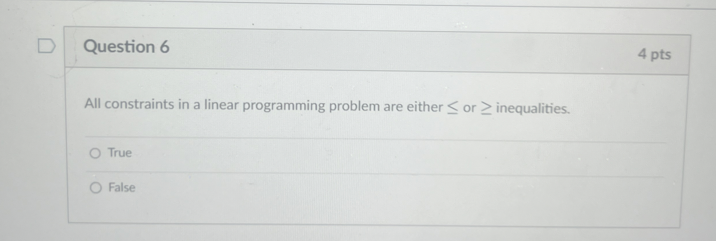 Solved Question 64 ﻿ptsAll constraints in a linear | Chegg.com