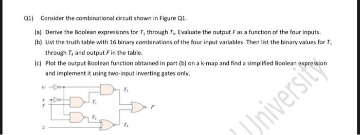 Solved Q1) Consider The Combinational Circuit Shown In | Chegg.com