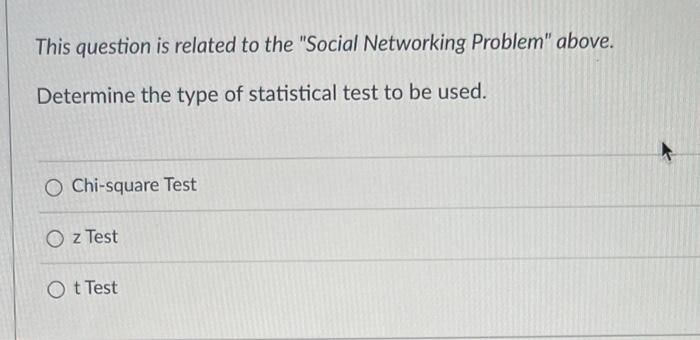 Solved Social Networking Problem A survey of adults in | Chegg.com