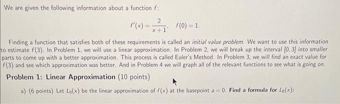 Solved We are given the following information about a | Chegg.com