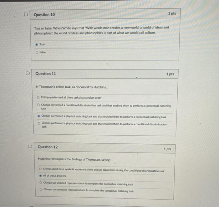 Solved Question 10 1 pts True or False: When White says that | Chegg.com