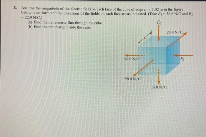 Solved 3. Assume the magnitude of the electric field on each | Chegg.com