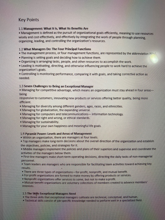 Solved Chapter 1: The Exceptional Manager - What You Do, How | Chegg.com