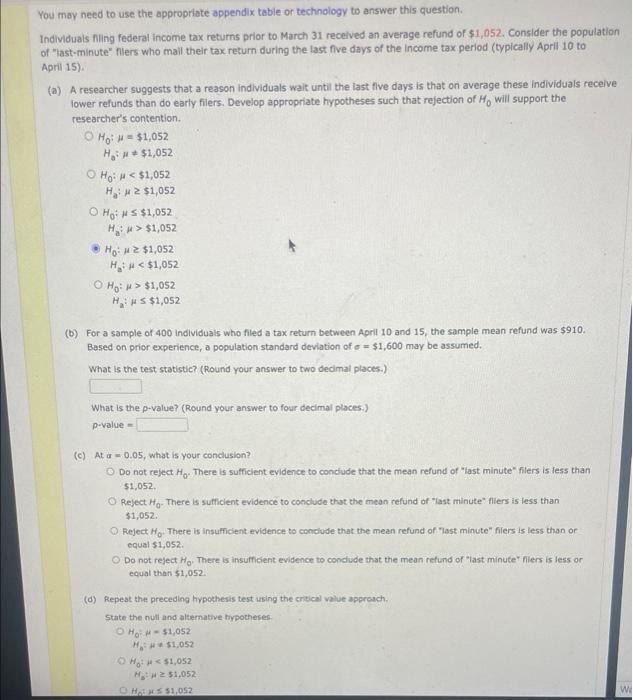 Solved You may need to use the appropriate appendix table or | Chegg.com
