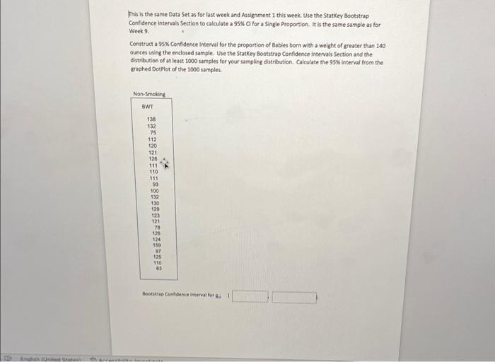 Solved This is the same Data Set as for last week and | Chegg.com