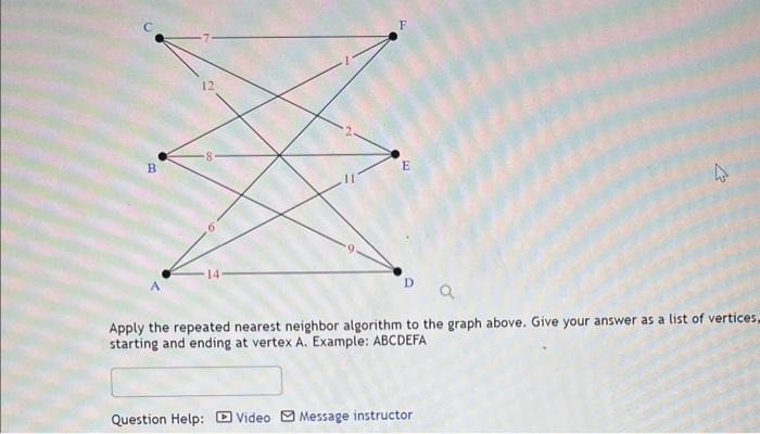 Solved Apply The Repeated Nearest Neighbor Algorithm To The | Chegg.com