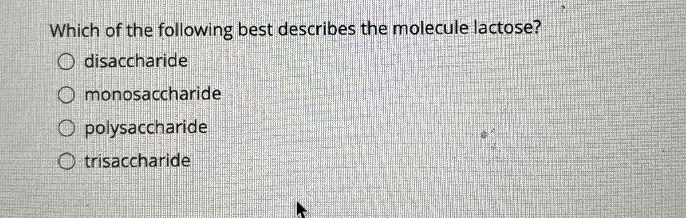 Solved Which of the following best describes the molecule | Chegg.com