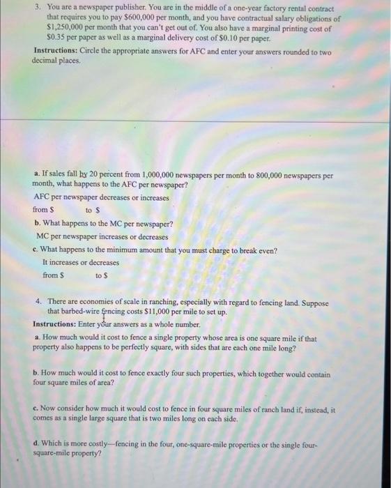 Solved 3. You are a newspaper publisher. You are in the