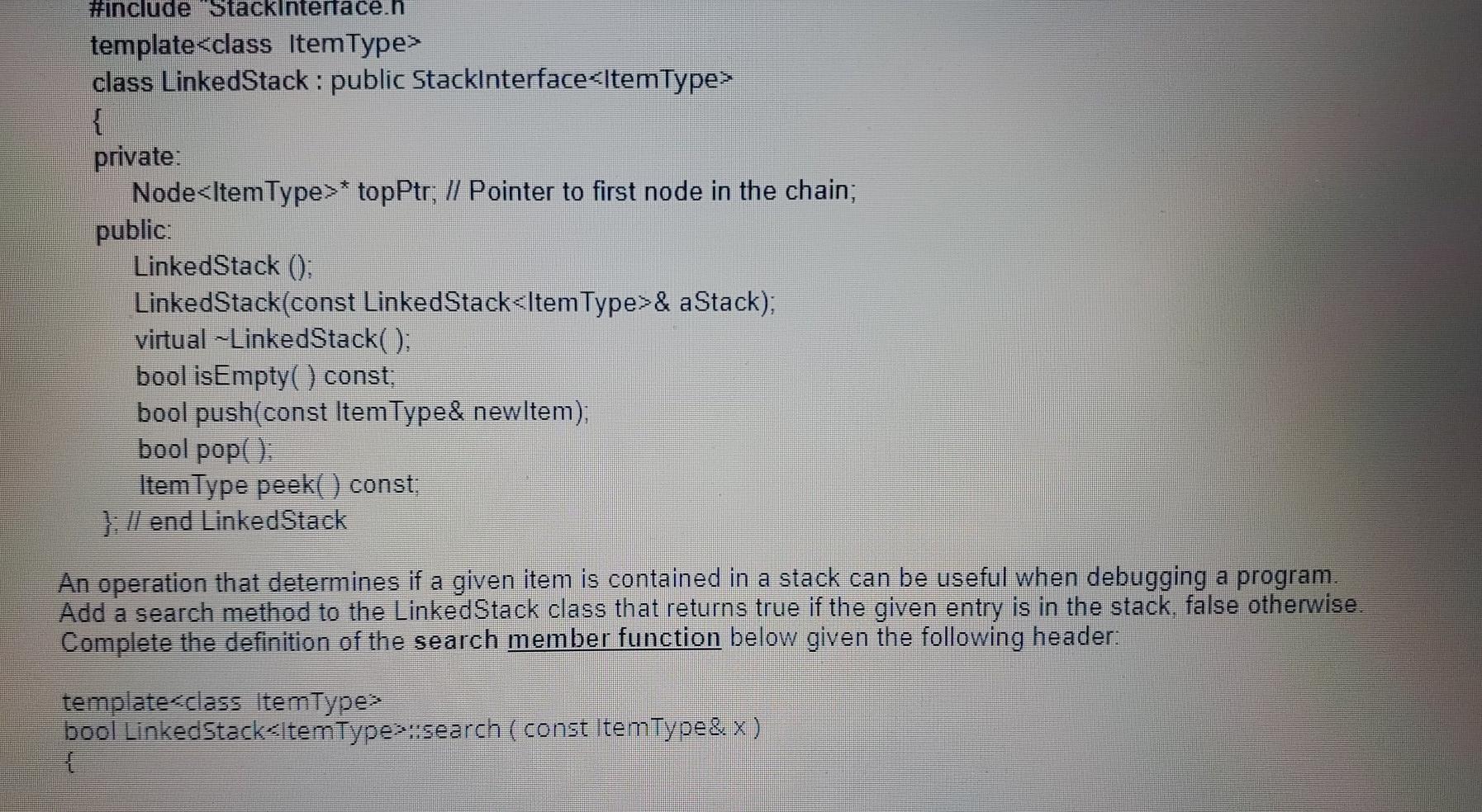 Solved QUESTION 15 Refer to the header files Node.h and | Chegg.com
