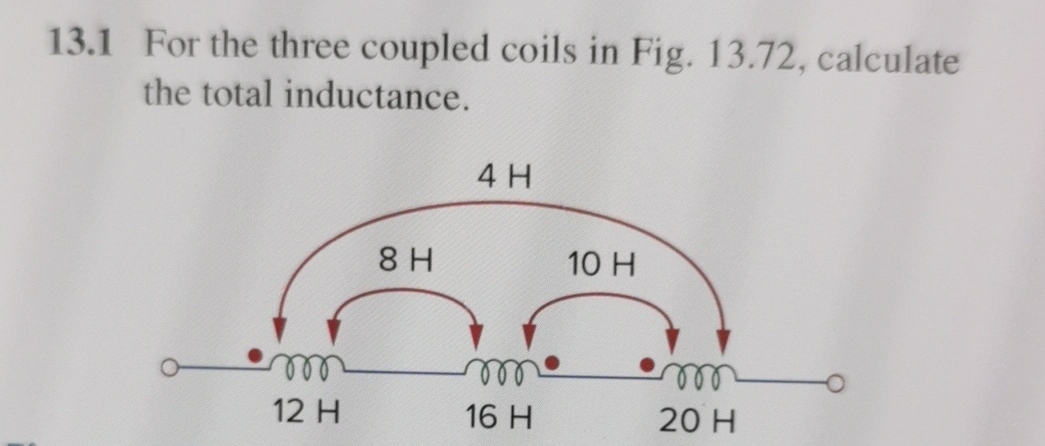 Solved 13.1 ﻿For the three coupled coils in Fig. 13.72, | Chegg.com