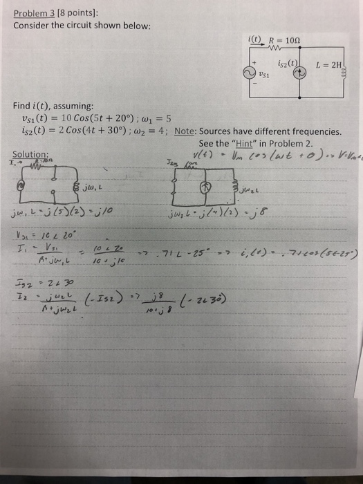 Solved Problem 3 [8 points]: Consider the circuit shown | Chegg.com