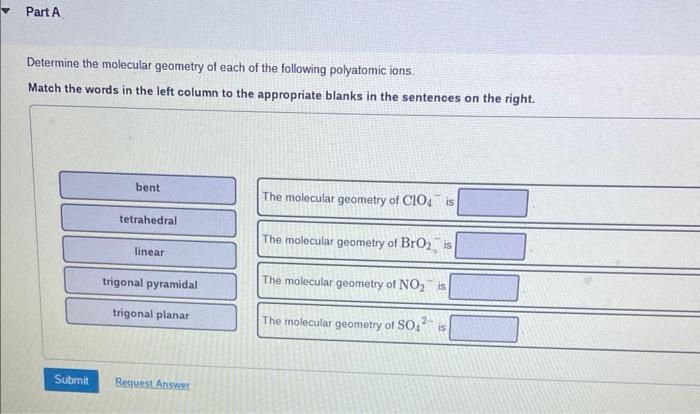 Solved Determine the molecular geometry of each of the | Chegg.com