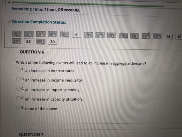 Solved Remaining Time: 1 hour, 05 seconds. Question | Chegg.com