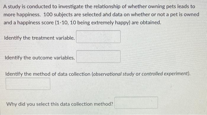Solved A study is conducted to investigate the relationship | Chegg.com